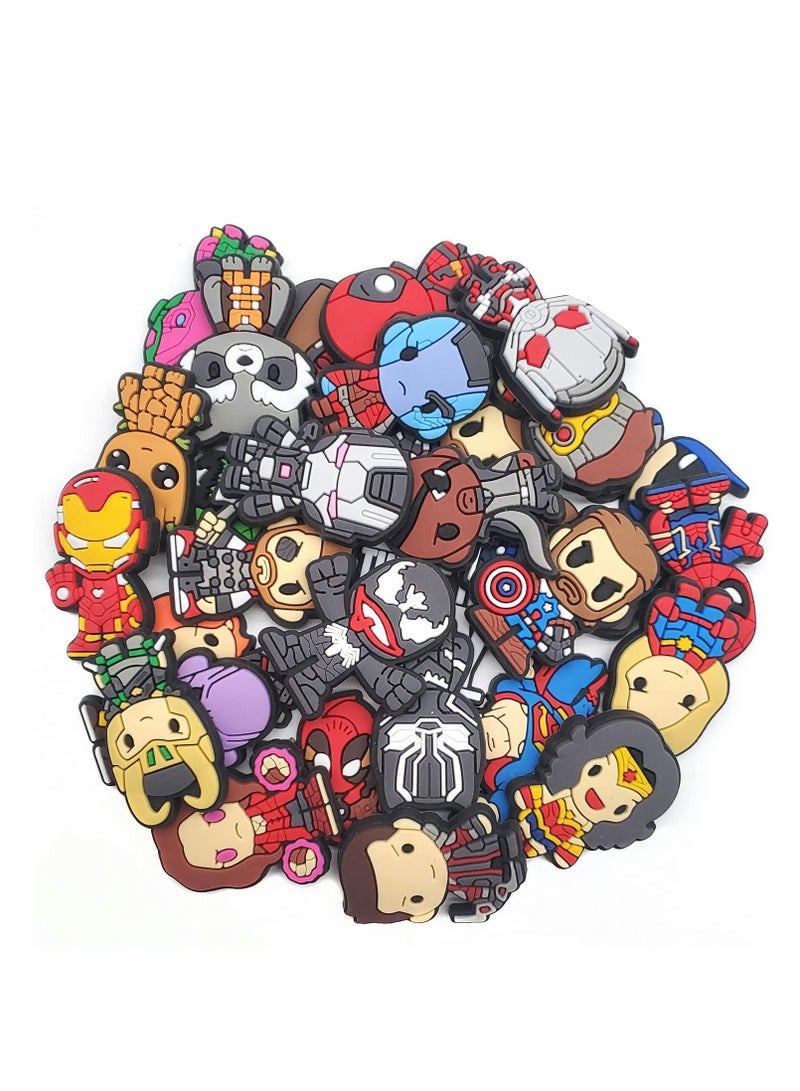 Shoe Decoration Charms 30 Pcs Croc Charm Jibbitz Super Hero Crocs Accessories