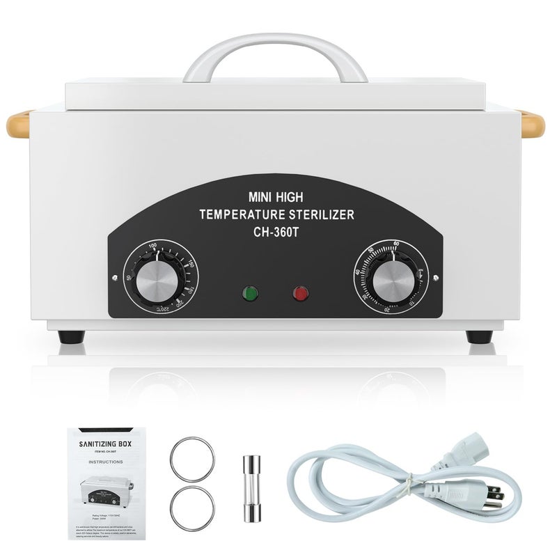 SalonDepot High Temperature Metal Tool Cleaner Machine 2L Dry Heat Cleaning Box with Temperature  Time Setting Cleaning Cabinet with Handle for Beauty Salon Barber Shop Lab Dental Clinic Home Restaurant
