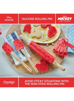 Prestige Prestige New Disney Bake with Mickey Mouse Silicone Rolling Pin for Baking with Wooden Handles & Non Stick Silicone Barrel, 45cm  - Image 4