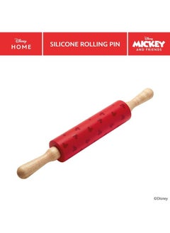 Prestige Prestige New Disney Bake with Mickey Mouse Silicone Rolling Pin for Baking with Wooden Handles & Non Stick Silicone Barrel, 45cm  - Image 2
