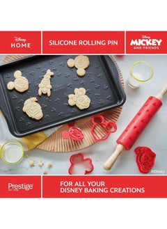 Prestige Prestige New Disney Bake with Mickey Mouse Silicone Rolling Pin for Baking with Wooden Handles & Non Stick Silicone Barrel, 45cm  - Image 5