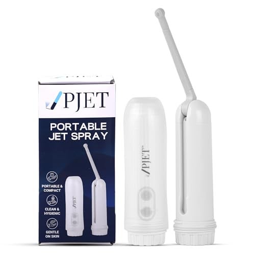 PJET بخاخ جيت محمول من PJET للمرحاض | بخاخ bidet للسفر لأساسيات السفر للعائلة | بخاخ bidet كهربائي محمول قابل للطي للمرحاض للنظافة الشخصية والتنظيف (أبيض) - Image 1