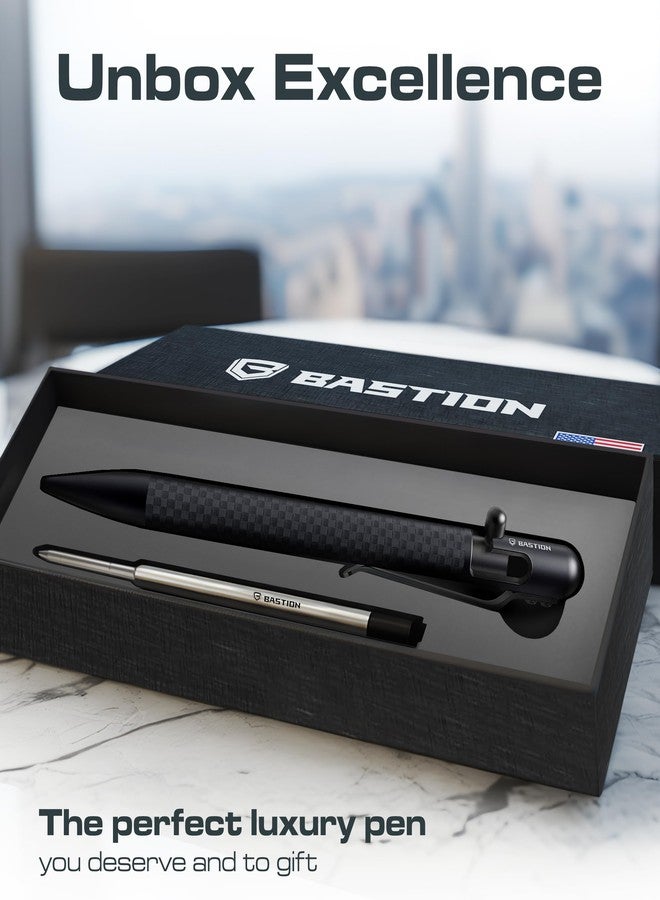 BASTION Bolt Action Pen, Carbon Fiber Jet Black Slim, HyperBolt EDC Pen, Refillable Lightweight Writing Pen, Premium Graduation Gift, Executive Pocket Pen - Image 5