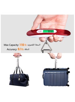 LKTOCAFT Portable Luggage Scale Digital Hanging Scale for Travel, Suitcase Weight Scale with Hooks and Straps 110 Lb/ 50Kg Capacity, Battery Included  - Image 2