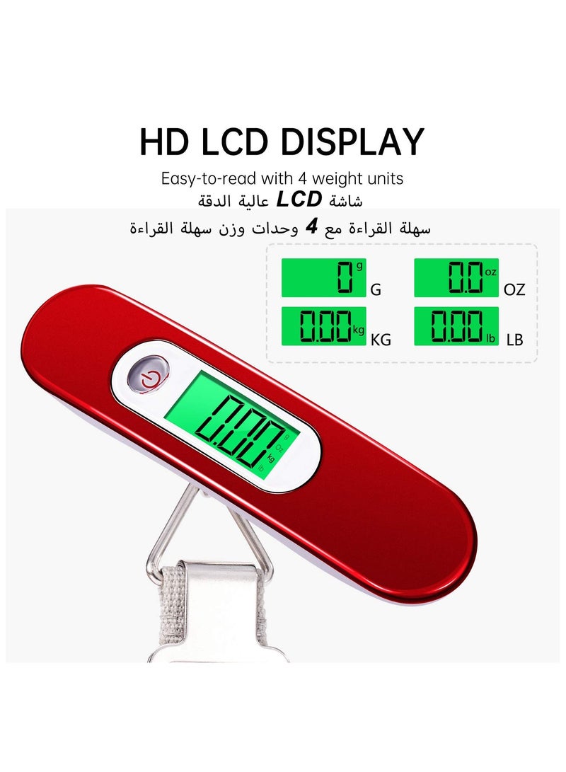 ليكتو كافت مقياس وزن الأمتعة المحمول المعلق الرقمي للسفر، ميزان وزن حقيبة السفر مع خطافات وأشرطة بسعة 110 رطل/50 كجم، مع بطارية متضمنة  - Image 4