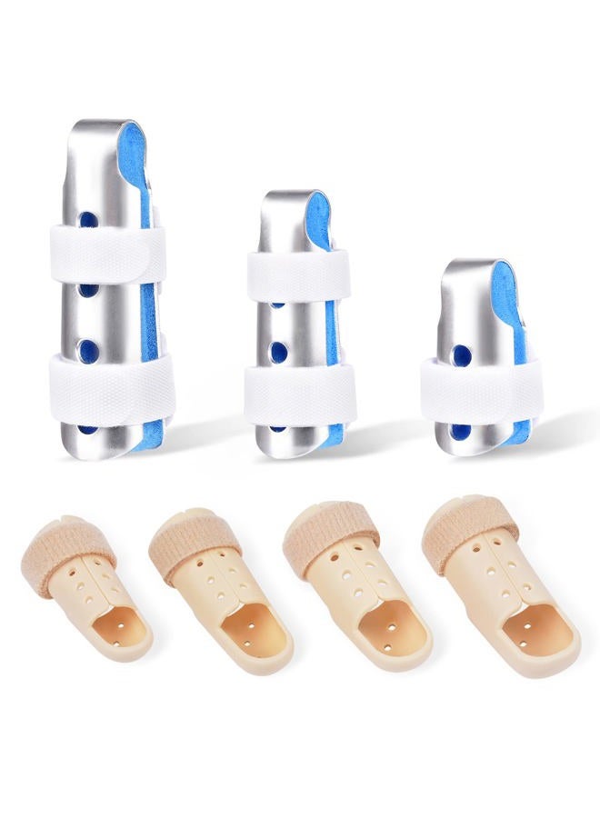 Sopito Finger Splint, 7PCS Finger Support Brace Finger Stabilizer for Broken Fingers Straightening Arthritis Knuckle Immobilization，Blue - Image 1