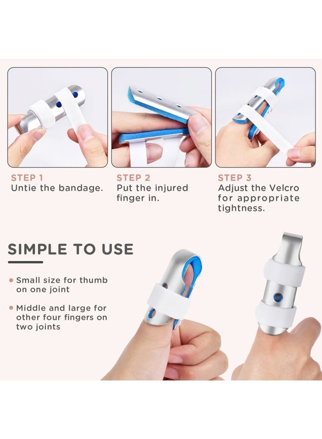 Sopito Finger Splint, 7PCS Finger Support Brace Finger Stabilizer for Broken Fingers Straightening Arthritis Knuckle Immobilization，Blue - Image 4