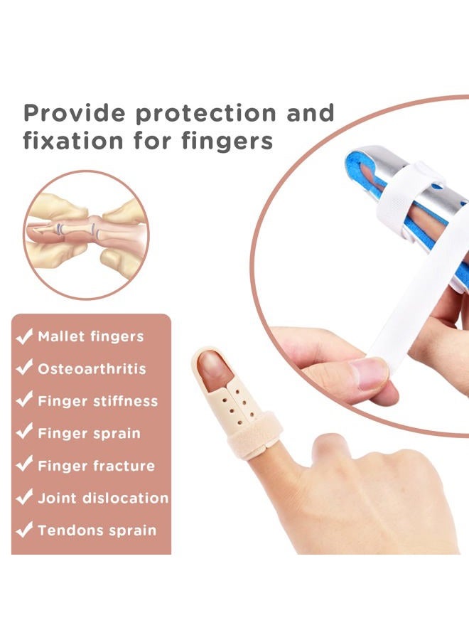 Sopito Finger Splint, 7PCS Finger Support Brace Finger Stabilizer for Broken Fingers Straightening Arthritis Knuckle Immobilization，Blue - Image 2