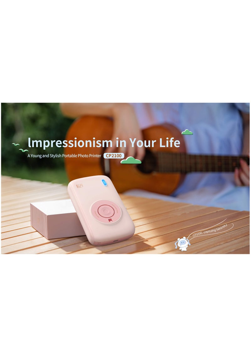 HPRT CP2100 2×3 Inch Sublimation Photo Printer – Pink | With 10 Sheets Photo Paper | High-Resolution AR Motion Prints | App-Controlled - Image 3