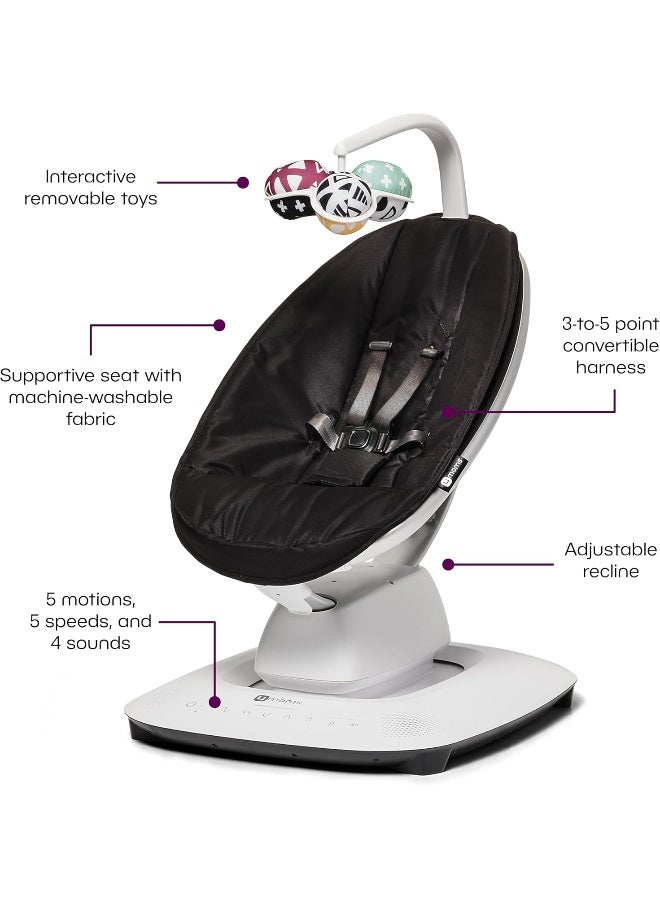 4moms MamaRoo Multi-Motion Baby Swing, Bluetooth Baby Swing with 5 Unique Motions, Black - Image 2