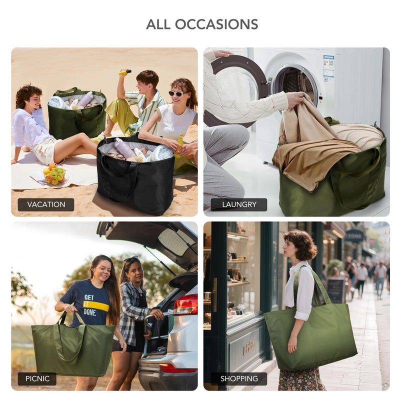 KALIDI 60L Extra Large Duffle Bag, Beach Tote Zipper Utility Oversized Weekender Carrier All Travel Shopping Reusable Grocery Bag - Image 4