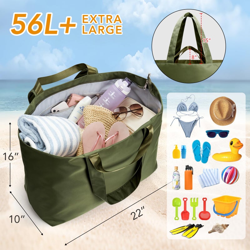 KALIDI 60L Extra Large Duffle Bag, Beach Tote Zipper Utility Oversized Weekender Carrier All Travel Shopping Reusable Grocery Bag - Image 5