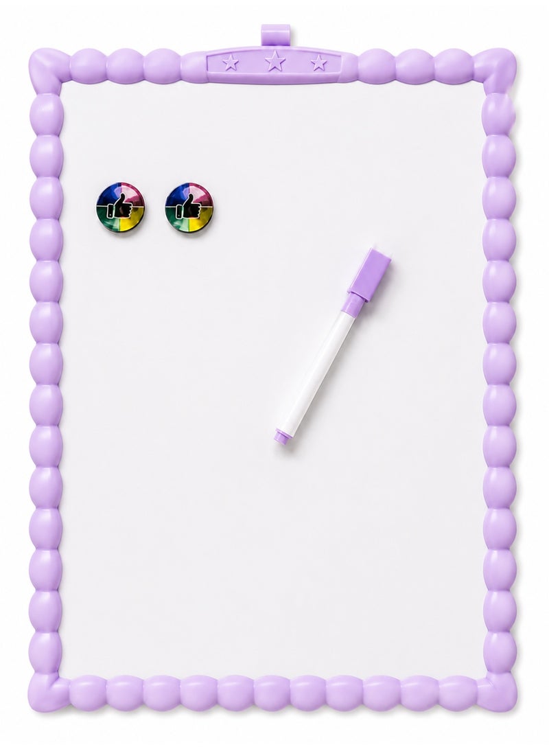 Magnetic Dry Erase White Board (28x39 cm) for Office School & Home – Portable Reusable Writing Board with Smooth Easy Clean Surface for Planning Notes Teaching Scheduling & Organization Durable Magnetic Whiteboard for Classroom Meetings & Daily Organization – Lightweight Erasable Memo Board for Writing Brainstorming Task Tracking Presentations & Home Office Productivity - Purple - Image 1