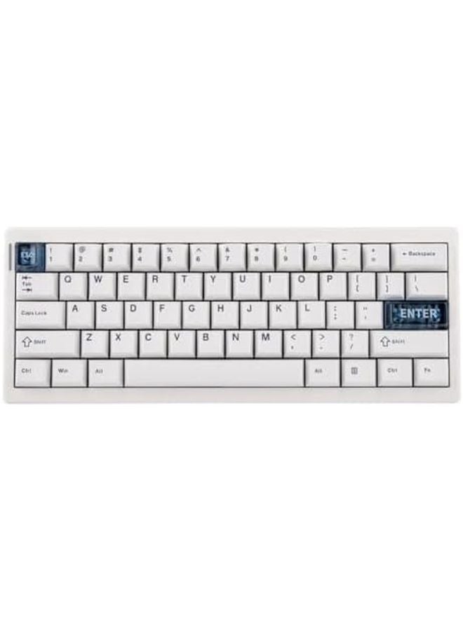 لوحة المفاتيح الميكانيكية اللاسلكية القابلة للبرمجة QK61 V2 - تصميم 60% - لون أبيض - إضاءات LED مواجهة للجنوب - Image 1