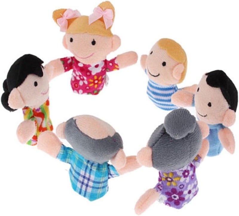 Fansoftiks 6 Pcs Mini Finger Puppet Set 6 People Family Members Grandparents Finger Puppets Set Cloth Velvet Puppets Story Time Puppets - Image 5