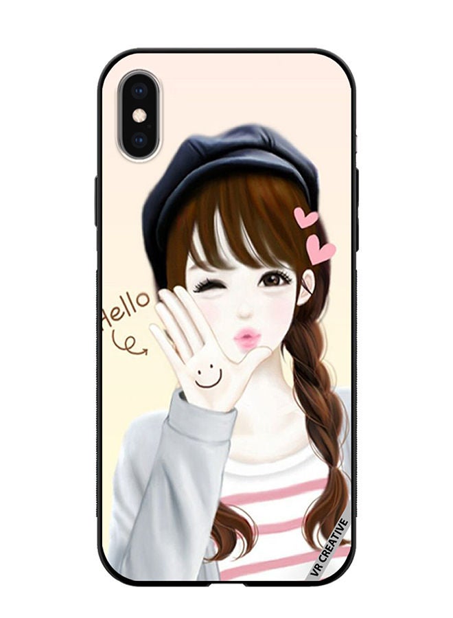 VR CREATIVE Protective Case Cover For Apple iPhone XS Max Hello Girl Design Multicolour - Image 1
