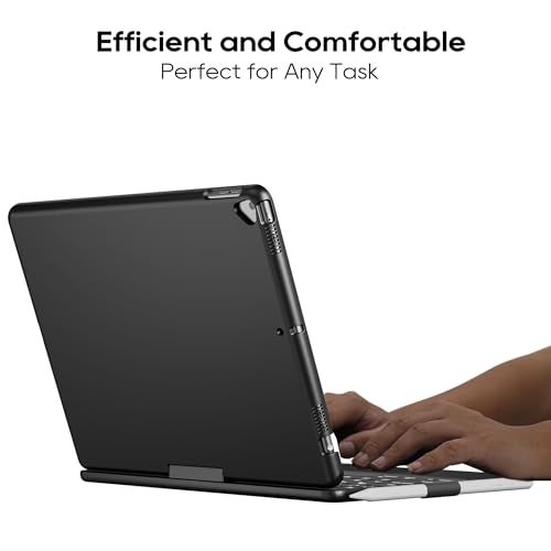 edaiser Swivel Keyboard Case for iPad 10.2 inch 9th 8th 7th, iPad Air 3rd and iPad Pro 10.5 2nd Generation; Rotatable Cover with Pencil Holder, Multi-Touch Trackpad, RGB Backlit, Black - Image 3