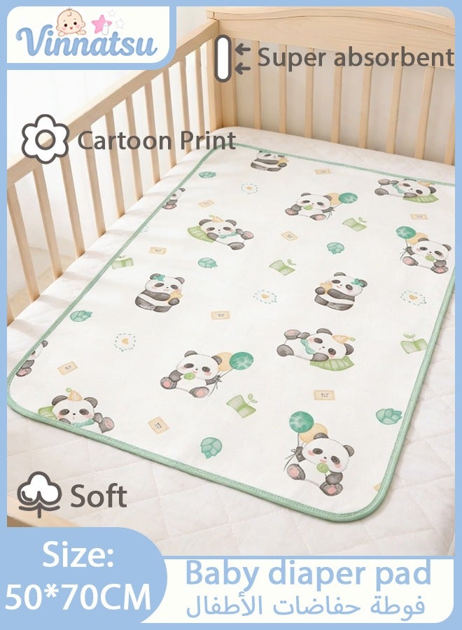 ضغط فين وسادة سرير أطفال مقاومة للماء مقاس 50×70 سم، قابلة للغسل، وسادة تغيير حفاضات، وسادة سلس البول - واقي مرتبة قطني 100% لأسرّة الأطفال، وأسرّة اللعب، وتدريب الأطفال الصغار على استخدام المرحاض، وللاستخدام من قبل البالغين/الحيوانات الأليفة، وسادة سفلية قابلة لإعادة الاستخدام - Image 1