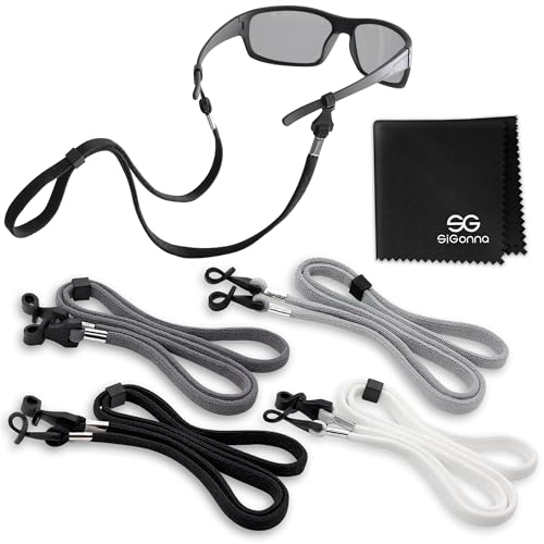 SIGONNA Eyeglass Holder Straps 4 Premium Eyeglasses Cord for Men Eye Glass Accessory Chain for Women Sunglass Lanyard Around Neck 4 Cords