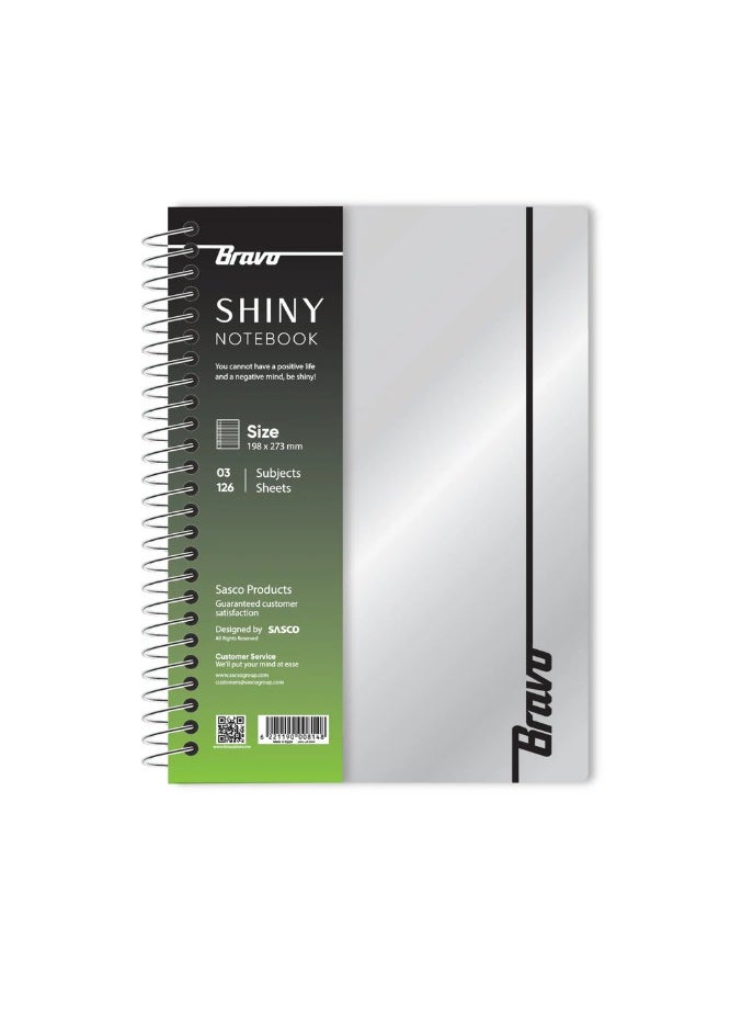 Bravo New Shiny Notebook 3 Subjects - Double Hard Cover  - Image 1