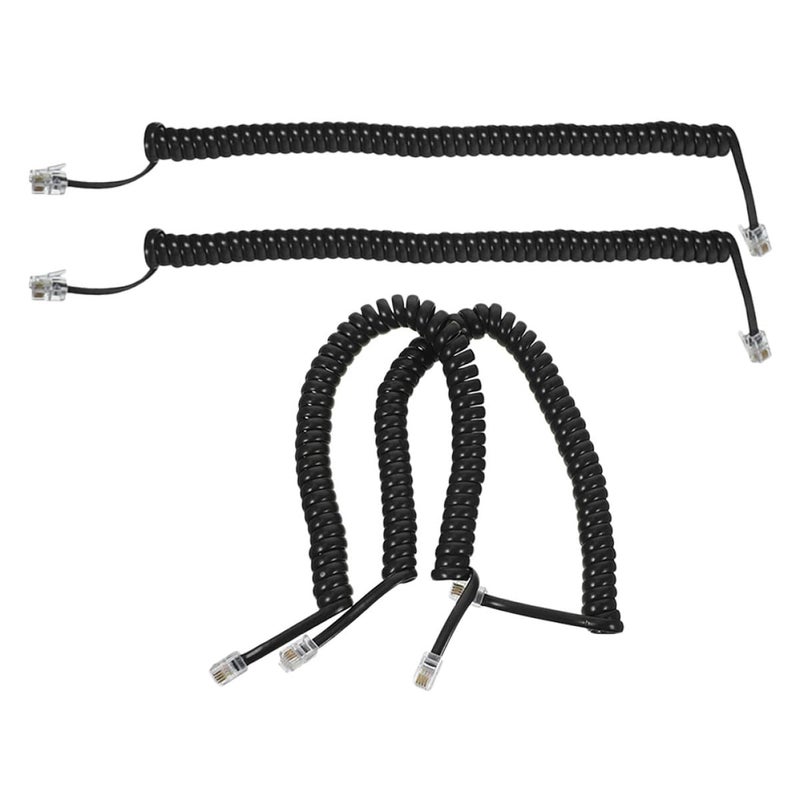 4pcs Coiled Telephone Cord Landline Phone Cord Spiral Receiver Cable for Office and Home Use Compatible with Corded Phones - Image 1