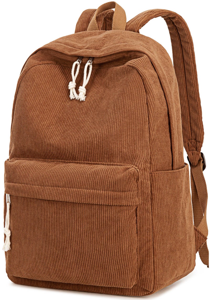 BTOOP School Backpack for Teens Large Corduroy Bookbag Lightweight 15.6 inch Laptop Bag for Girls Women Casual High School College - Image 1