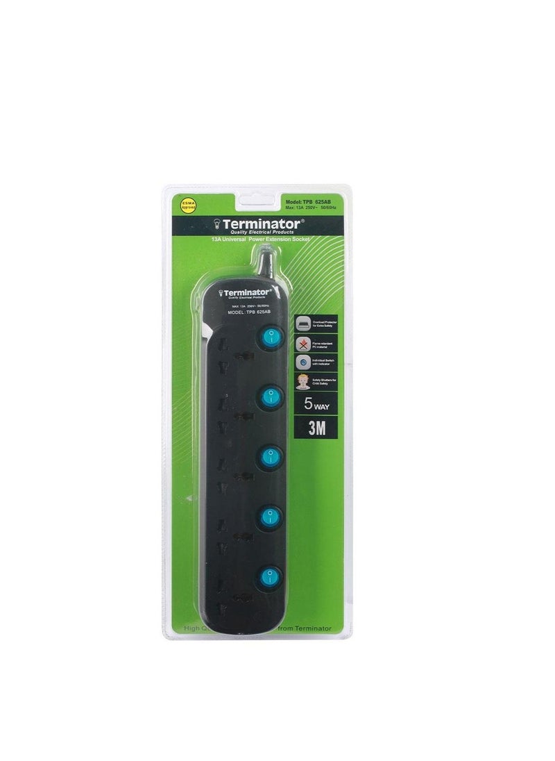 Terminator Terminator Universal Extension Socket 5 Way 13A 3PB 