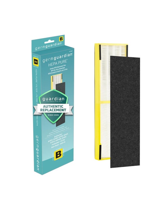 GermGuardian Filter B HEPA Pure Genuine Air Purifier Replacement Filter, Removes 99.97% of Pollutants for AC4825, AC4300, AC4900, AC4825DLX, AC4850, CDAP4500, AP2200, Black/Yellow, FLT4825