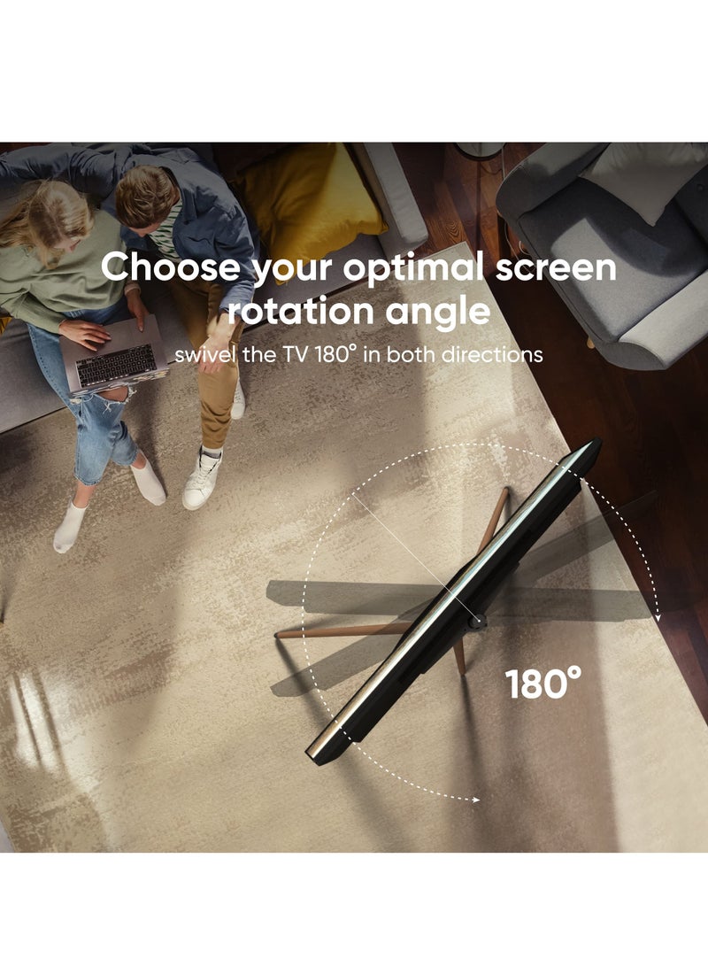 فلاشهوك حامل تلفزيون حامل حديث مع قاعدة حامل ثلاثي القوائم لتلفزيون LED LCD OLED مقاس 45-65 بوصة، حامل تلفزيون محمول دوار 180 درجة لغرفة النوم وغرفة المعيشة والاستوديو - Image 4