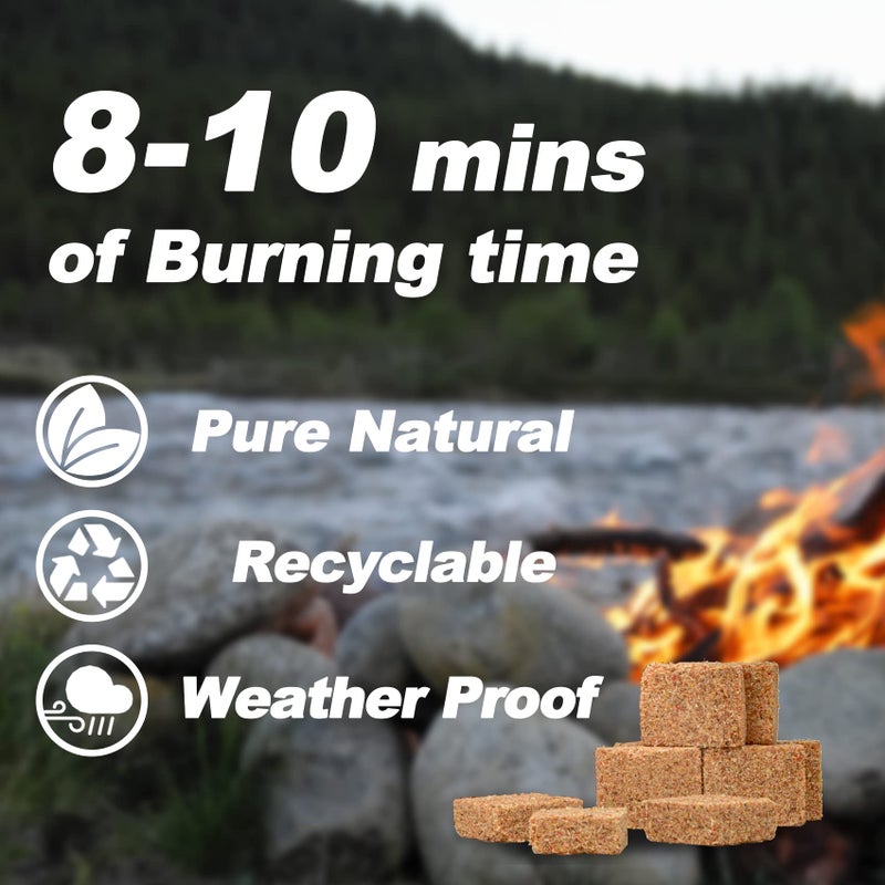 Skyflame 100 Pack Natural Fire Starters, Square Waterproof Easy Fire Charcoal Starters Compatible with BGE, Kamado Joe, Smokers, Wood Stove & Grills, BBQ & Grill, Campfire, Fireplace, Camp Fire Pits - Image 4