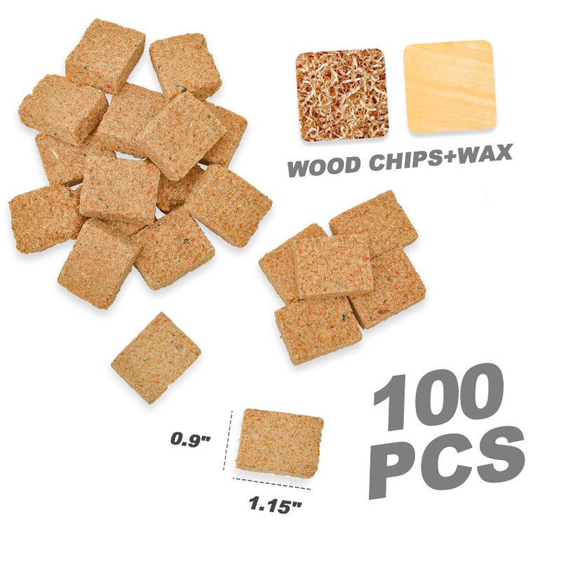 Skyflame 100 Pack Natural Fire Starters, Square Waterproof Easy Fire Charcoal Starters Compatible with BGE, Kamado Joe, Smokers, Wood Stove & Grills, BBQ & Grill, Campfire, Fireplace, Camp Fire Pits - Image 2