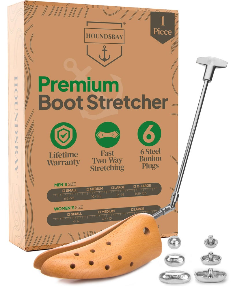 HOUNDSBAY Boot Stretcher for Women Boot Shoe Expander Leather Shoe Stretcher Widener for Men Leather Boot Stretchers Shoe Widener Women 1 Pack