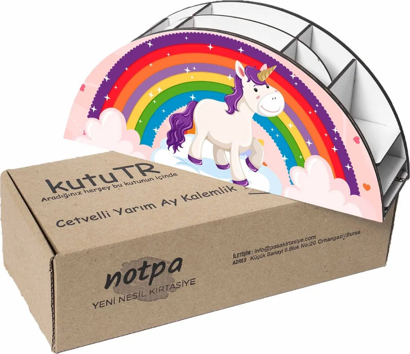 Notpa Wooden Vip Laughing Horse Rainbow Ruler Desktop Pen Holder Organizer For Kids VIP37