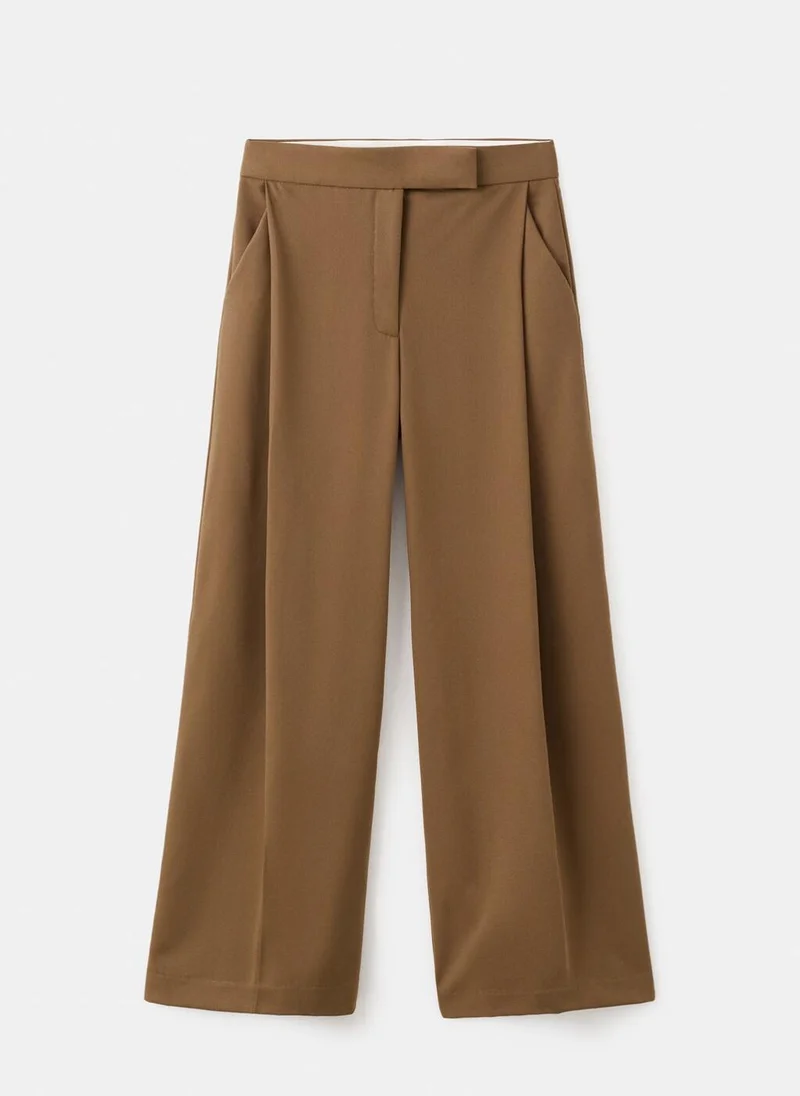 MANGO  Pleated wide leg trousers for Women | Best Price UAE