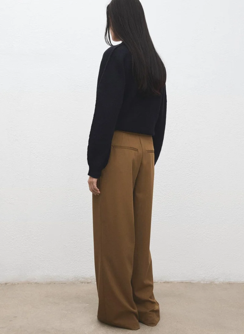 مانجو Pleated wide leg trousers