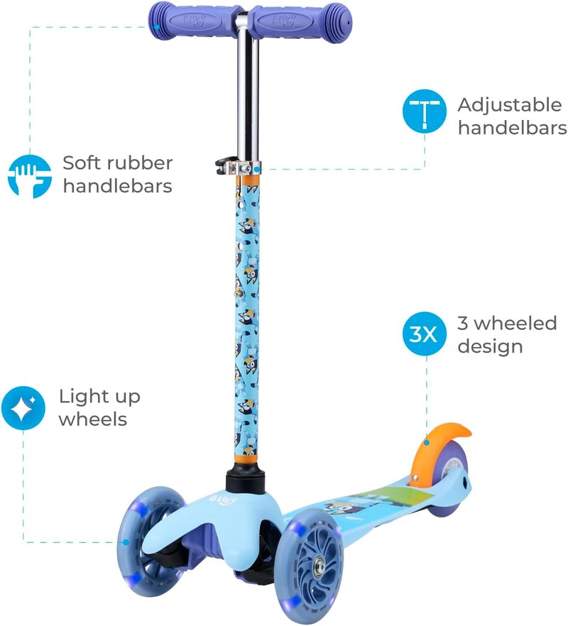 VOYAGER Self Balancing Kick Scooter with Light Up Wheels, Extra Wide Deck, 3 Wheel Platform, Foot Activated Brake, 75 lbs Limit, Kids & Toddlers Girls or Boys, for Ages 3 and Up - Image 2