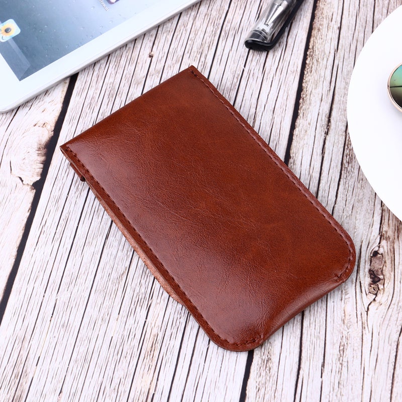 2 pcs Leather Pen Case Holder Handmade Vintage Pouch Leather Pen Protective Sleeve Cover Pen Storage Bag for Home Office School(Coffee) - Image 4