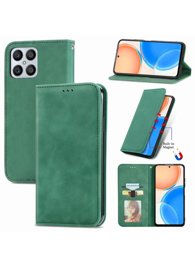 S-TOP Case For Honor X8 Retro Skin Feel Magnetic Leather Phone Case - Image 1