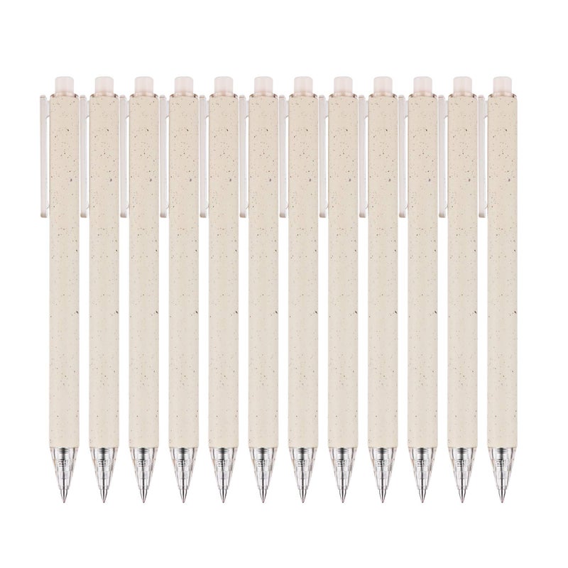 RIANCY Gel Pens for Note Taking 12PCS RIANCY Black Ink Fine Point Pen Black Gel Pens Quick Dry Ink 0.5mm Smooth Writing Pen for Home Office Art Back to School Supplies (Cream) - Image 1