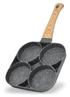ECARES ECARES® Non-Stick Egg Frying Pan, Four-Cup Medical Stone Egg Pan, Ergonomic Egg Frying Pan, Granite Egg Cooker Pan, Pancake Maker, Suitable Gas Stoves & Induction Cooktops, 100% PFOS & PFOA-Free,Black  - Image 1
