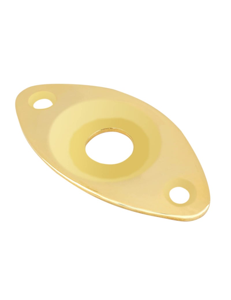 Holmer Guitar Jack Socket Plate Curved Recessed Oval Football Style Output Jack Plate Compatible with Les Paul Ibanez Jackson Guitar or Bass Parts with Screws Gold.(HJ 002-GD) - Image 3