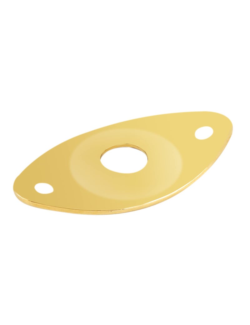 Holmer Guitar Jack Socket Plate Curved Recessed Oval Football Style Output Jack Plate Compatible with Les Paul Ibanez Jackson Guitar or Bass Parts with Screws Gold.(HJ 002-GD) - Image 4