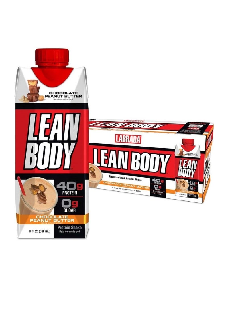 Lean Body Ready To Drink Protein Shake- Chocolate Peanut Butter - Pack of 12 - pzsku/ZAE86E9D8D9AEFC414EA7Z/45/_/1702757121/f66123e7-d696-4cfa-8191-354a696e0994