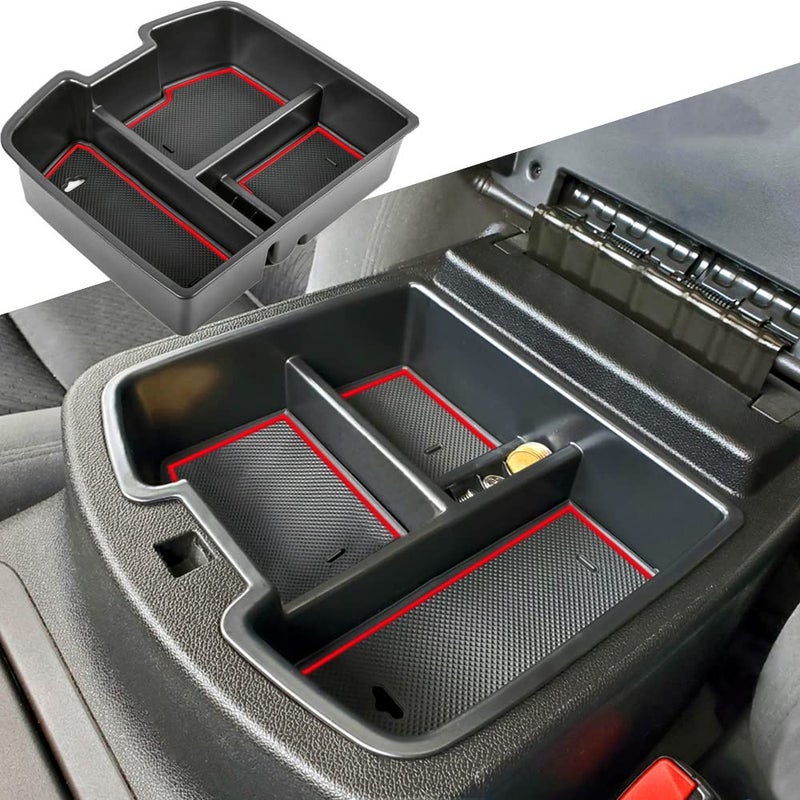 TACORBO Center Console Organizer Tray for 072014 GMC Sierra 2500 3500 Yukon XL Silverado 2500 3500 Suburban 1500 Tahoe  0713 GMC Sierra 1500 Chevy Silverado Suburban 2500 Avalanche Accessory  Red
