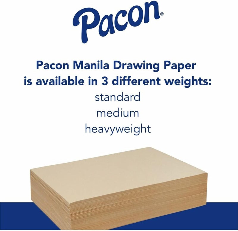 Pacon Cream Manila Drawing Paper, 50 lb Cover Weight, 12 x 18, Cream Manila, 500/Pack - Image 4