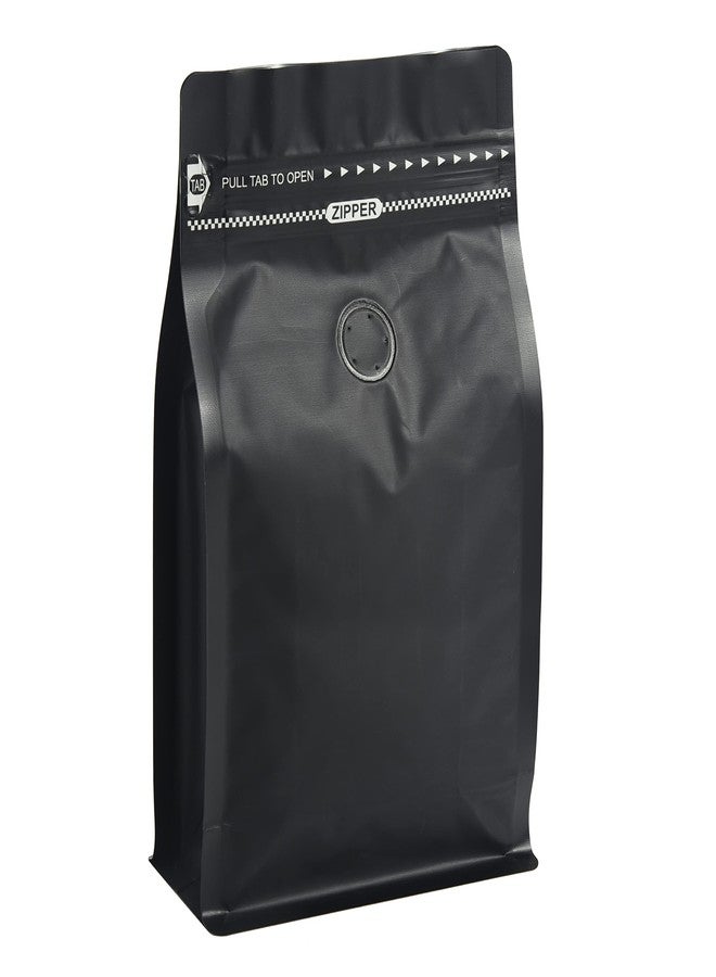 felipack 50 Count ¾ LB Black Color Foil Coffee Bags - High Barrier Aluminum Foil - Flat Bottom Coffee Pouches with Degassing Valve, Food Storage Bags with Rsealable Zipper & Easy Open Tape (Pack of 50, - Image 1