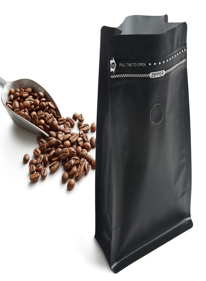 felipack 50 Count ¾ LB Black Color Foil Coffee Bags - High Barrier Aluminum Foil - Flat Bottom Coffee Pouches with Degassing Valve, Food Storage Bags with Rsealable Zipper & Easy Open Tape (Pack of 50, - Image 3