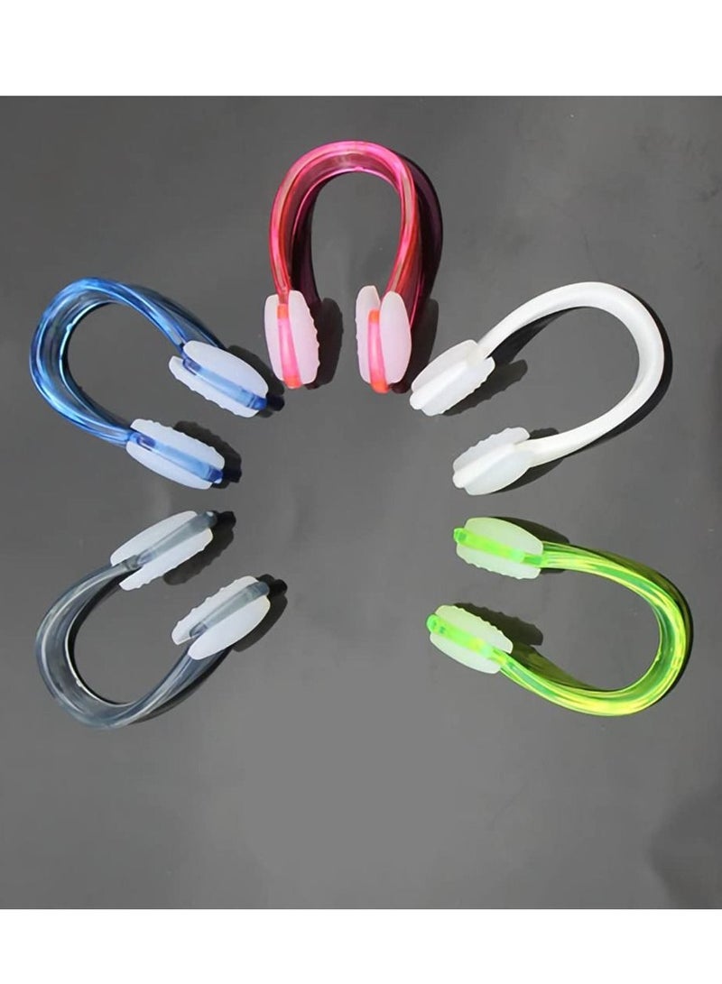 SYOSI 5 قطع من مشبك الأنف للسباحة، سدادة أنف للسباحة، مشبك أنف مقاوم للماء، واقي أنف، مشبك أنف تدريبي، مشبك أنف للسباحة من جل السيليكا، واقي سدادة أنف للسباحة للكبار والأطفال - Image 2