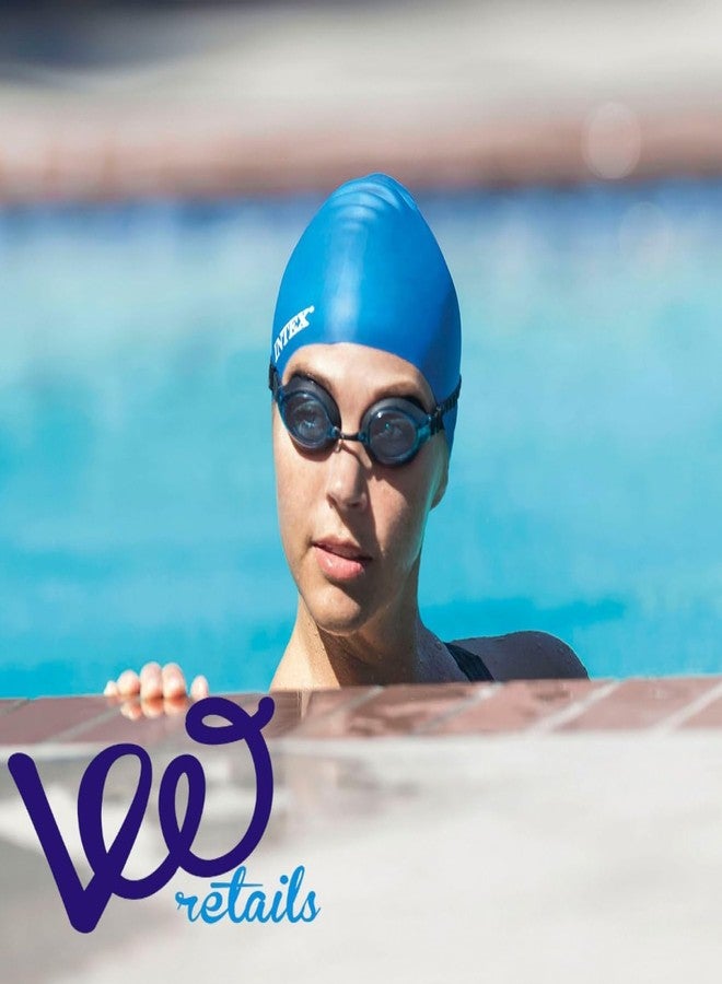 VWretails Silicone Swim Cap 55991 Extra Soft Comfortable and fit for Swim and Water Fun for Kids,Youth and Adults (Pack of Any One Design) - Image 5