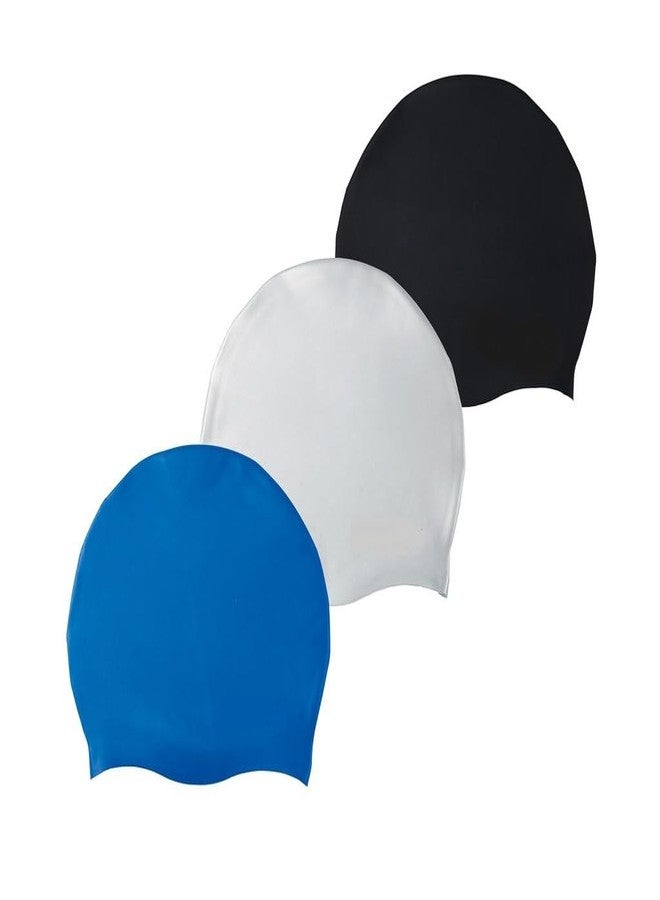 VWretails Silicone Swim Cap 55991 Extra Soft Comfortable and fit for Swim and Water Fun for Kids,Youth and Adults (Pack of Any One Design) - Image 1